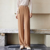 玳莎真丝丝绒宽松直筒裤女2024早秋新款吊坠装饰显瘦松紧腰休闲裤  EC36305 商品缩略图0