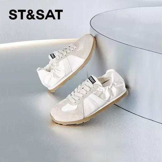 星期六绸缎拼接复古阿甘鞋SSC11120TQ 商品图0