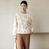 玳莎新中式圆领薄外套女2024早秋新款提花印花盘扣设计连肩袖上衣  EC37304 商品缩略图0