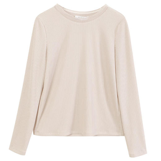 玳莎拼接设计感圆领针织衫女2024新款显瘦纯色内搭长袖上衣  EC32303 商品图4