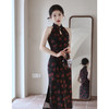 黑色无袖玫瑰旗袍夏季改良新中式LSB2918 商品缩略图2