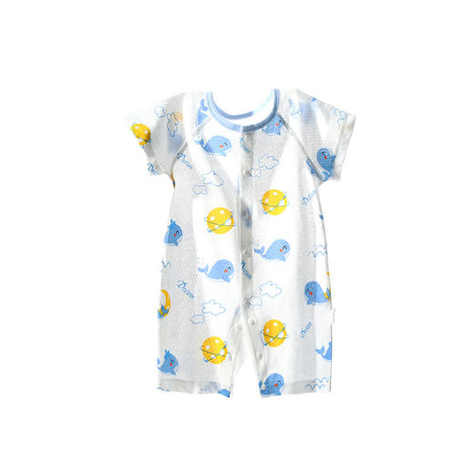 【AB双面散热 加大网眼轻薄透气不闷汗】夏季婴儿连体衣薄款宝宝AB网眼透气衣服新生幼儿夏装短袖哈衣童装 商品图4