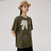 谜底绣花中长款T恤短袖女士2024秋新品复古百搭宽松上衣243MT0962 商品缩略图1