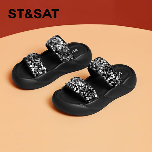 星期六珠光亮片软绵厚底沙滩拖鞋SSC2110C1H 商品图6