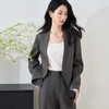剩S/M/L/XL 米思阳2026春季新款盐系轻熟高级灰职业西装V领气质正装外套2979 商品缩略图1