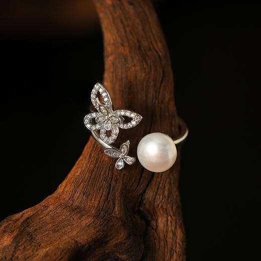 Manreya玛芮雅蝴蝶梦境珍珠戒指小众设计 商品图6