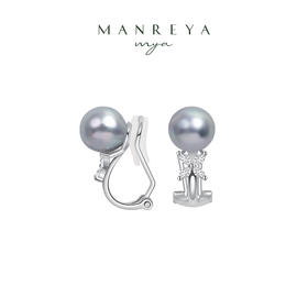 Manreya玛芮雅迷蝶银镀金真多麻海水珍珠耳夹无耳洞耳饰