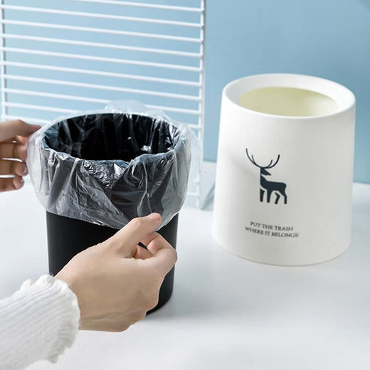 依朴 桌面垃圾桶 北欧圆形迷你无盖垃圾桶 茶几客厅办公室书房桌面使用双层日式简约创意小垃圾桶 白中号 100016124849 商品图5