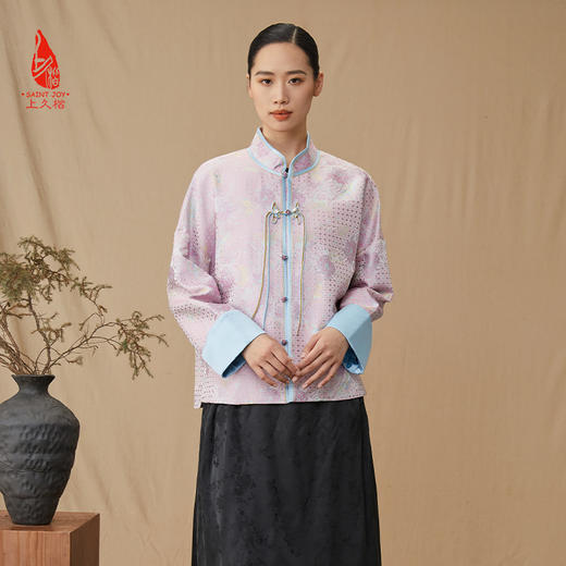 SAINTJOY/上久楷 女式宋锦外套 中式上衣 中国风 复古 栩栩  DWS24011 商品图2
