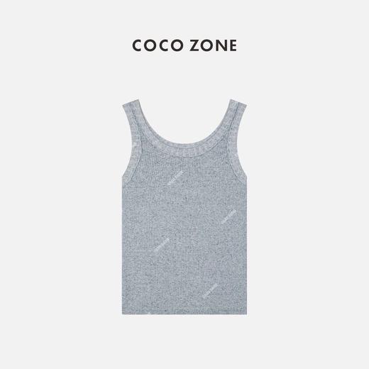 COCO ZONE彩色纱U领针织打底无袖背心24C10201 商品图0