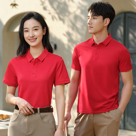 冰氧系列纯色翻领短袖T恤polo衫抗皱不易变形团队企业定制工作服 NMT-2161 商品图7