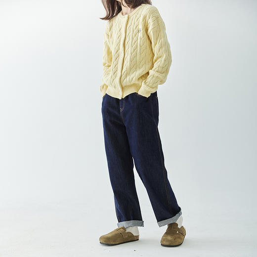 棵初2024新款童装秋季不落色复古牛仔裤中大童撞色明线直筒廓形裤 商品图2