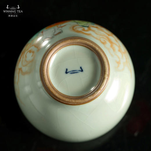问鼎汝瓷鼎峰系列天青金钟杯（童子戏锦鲤） 商品图4