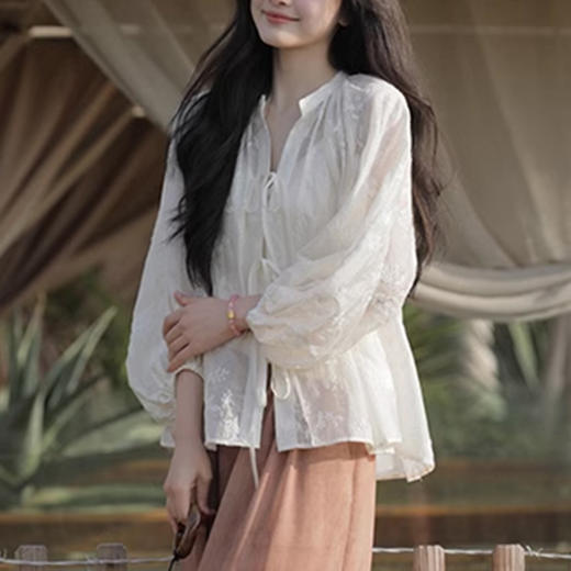 裁缝学苑AQ331国风系带衬衫灯笼袖圆领上衣+吊带纸样女装版型 商品图5