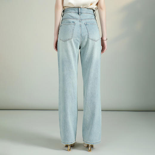 烫钻牛仔裤夏季高腰显瘦中国风刺绣AYK12378 商品图3