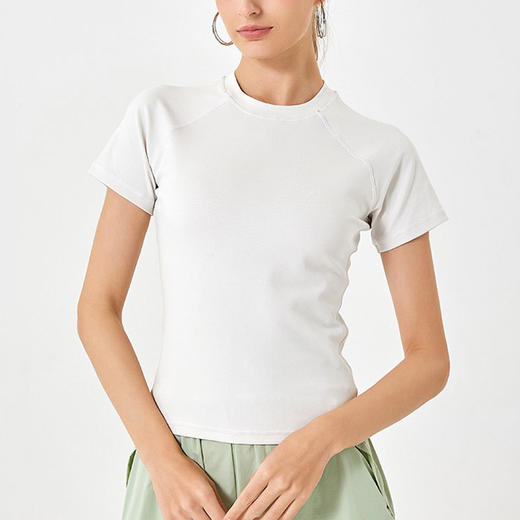 BWELL圆领长绒棉运动短袖T恤BWY7674T 商品图1