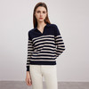 【V领条纹撞色羊绒衫】24年秋冬新品女士100%山羊绒时尚双色毛衣 商品缩略图5
