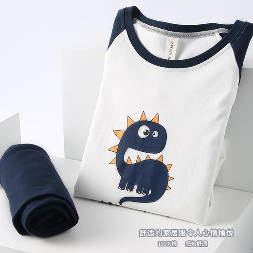 芬腾男童睡衣宝宝长袖纯棉春秋卡通男孩中大童儿童全棉家居服套装 商品图4