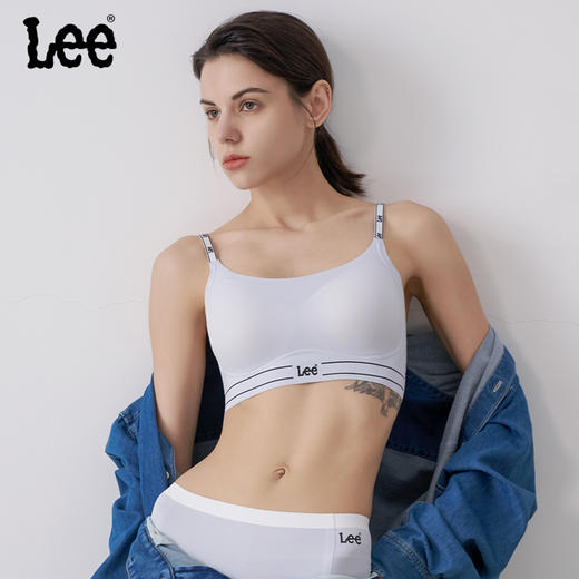 lee字母肩带bra背心轻薄无痕内衣文胸套装 商品图0