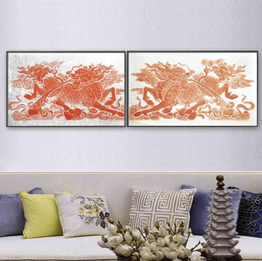 《一对麒麟送玉书图》拓片 商品图2