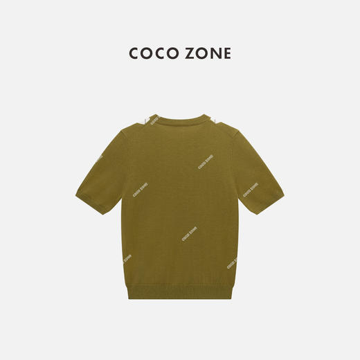 COCO ZONE 小香风菱格撞色针织衫圆领短袖上衣CC1C1837 商品图1