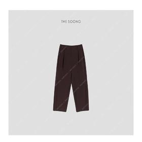 THESOONG |“质感天花板”高腰微茧形典藏棕色直筒休闲裤HWKZ3878