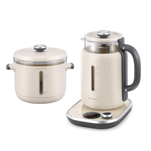 大宇（DAEWOO）煮茶壶1.8L容量家用多功能玻璃花茶烧水壶办公室养生壶 DYYS-12Y18养生壶+电煮锅 1.8L 商品图5