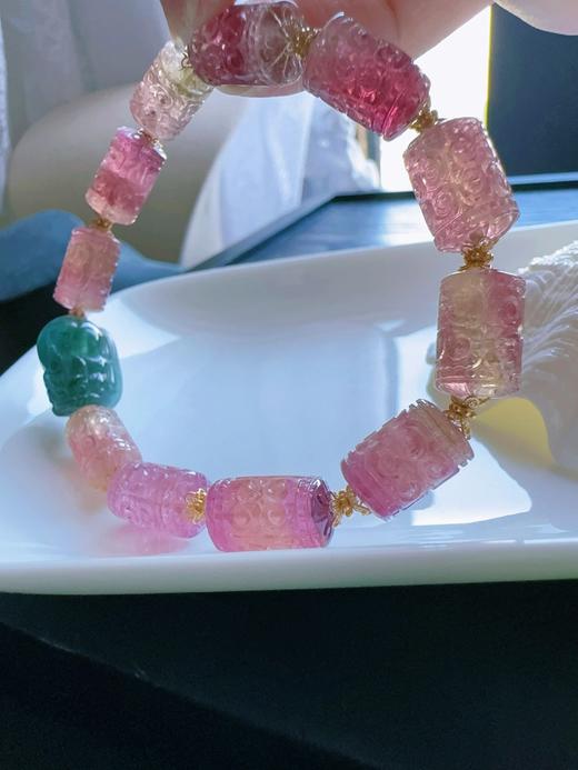 21.8g 雕刻碧玺手链 商品图4