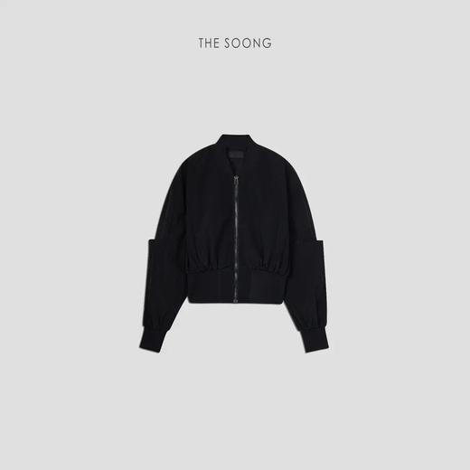 【不退不换】THESOONG “经典复古"高密织机场黑色短外套 HBJK222702 商品图3