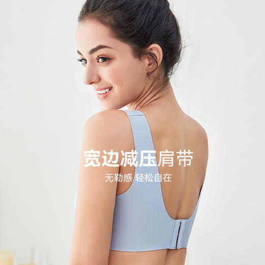一片式内衣女薄款性感深V聚拢文胸无痕上托舒适全罩杯胸罩女   芬腾 商品图1