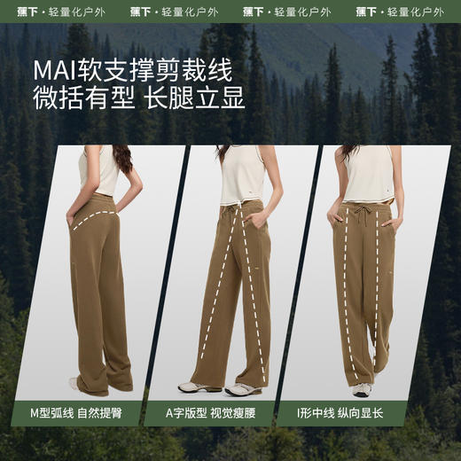 【蕉下精选】蕉下白色阔腿裤女AF86024/EL86124垂感显瘦棉感卫裤宽松亲肤直筒休闲裤子 商品图1