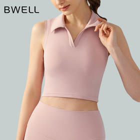 BWELL翻领一体杯运动无袖T恤BWY7672T