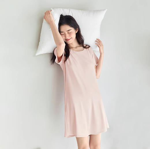 短袖带胸垫睡裙女夏季可外穿凉感椰油小飞袖高级感莫代尔睡衣女士HLY 商品图10