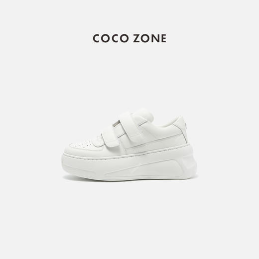 COCO ZONE 时尚透气厚底休闲鞋纯色魔术贴女鞋CC2C1593 商品图0