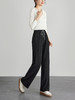 【129选3件，不退换】熙世界白色窄版直筒阔腿裤高腰2025秋季新款垂感休闲长裤糯米裤 商品缩略图4