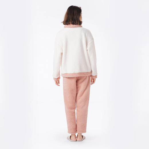 都市丽人睡衣亲情蜜语长袖家居服北极绒厚女士法兰绒套装LHT9B2 商品图3