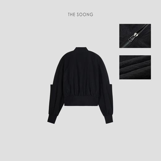 【不退不换】THESOONG “经典复古"高密织机场黑色短外套 HBJK222702 商品图6