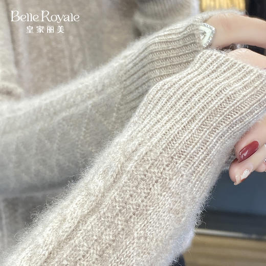 秋冬麻花菱形暗纹半高领打底针织毛衣宽松百搭女款上衣SZ2716 商品图4