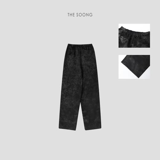 THESOONG|’东方玄妙’中式国风”缎面提花直筒松紧腰休闲裤HWKZ3575 商品图1