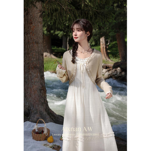 鹿向南「暮色花田」法式气质连衣裙女L39528SY 商品图4