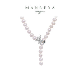 Manreya玛芮雅温柔蝶语法式蝴蝶珍珠项链锁骨链个性时尚饰品