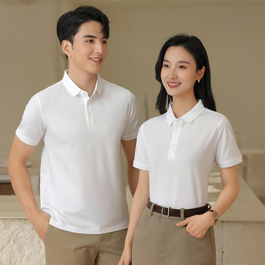 冰氧系列纯色翻领短袖T恤polo衫抗皱不易变形团队企业定制工作服 NMT-2161 商品图5