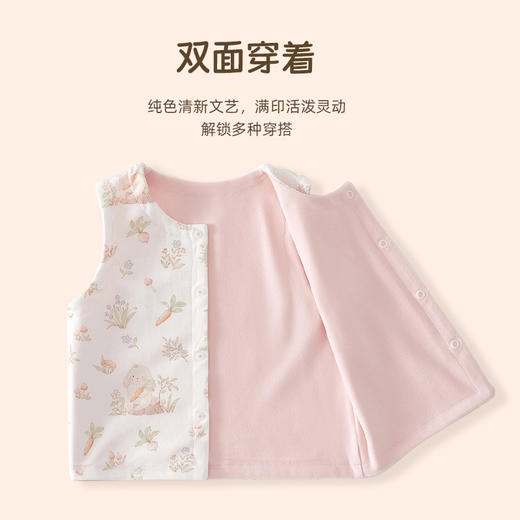【纯棉双面穿小马甲 早晚搭配不着凉！】婴儿马甲春秋款新生儿宝宝衣服外出纯棉双面背心秋冬马夹初生坎肩 商品图1