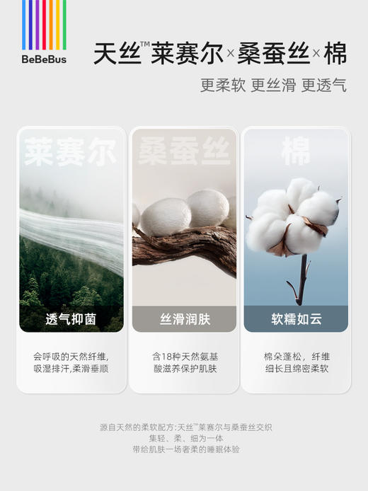 BeBeBus的确凉 婴儿睡袋桑蚕丝夏季薄款 分腿短袖  宝宝防踢被 商品图2
