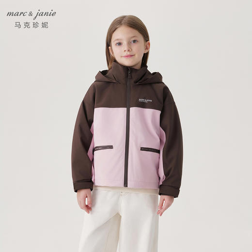 马克珍妮男女童城市户外拼色外套软壳衣儿童夹克秋装新款241309 商品图1