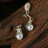 Manreya玛芮雅迷蝶银镀金真多麻海水珍珠耳夹无耳洞耳饰 商品缩略图5