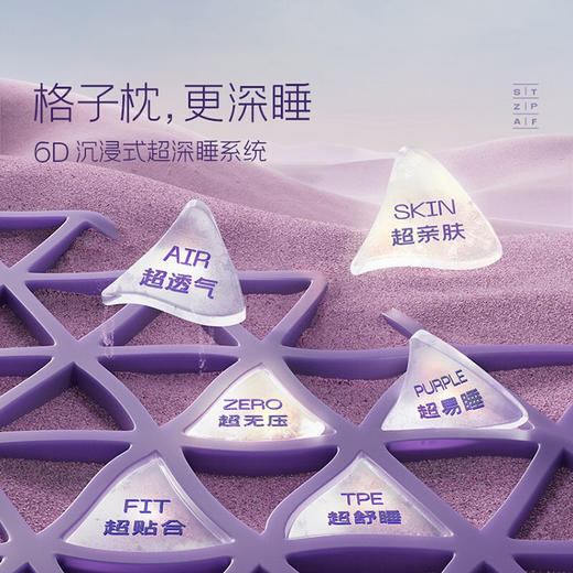 翼眠非乳胶枕舒适睡眠格子枕头芯无压枕透气高低波浪形颈椎枕头经典枕 商品图2