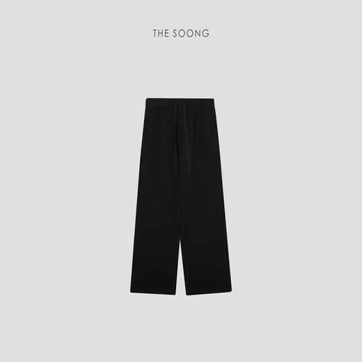 THESOONG |”高定醋酸”舒适触感中腰抽绳直筒休闲裤HBKZ3809 商品图0