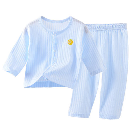 【轻薄透气 清凉一夏】新生儿无骨纯棉空调服套装男宝宝秋季提花家居服婴幼儿睡衣夏薄款 商品图4