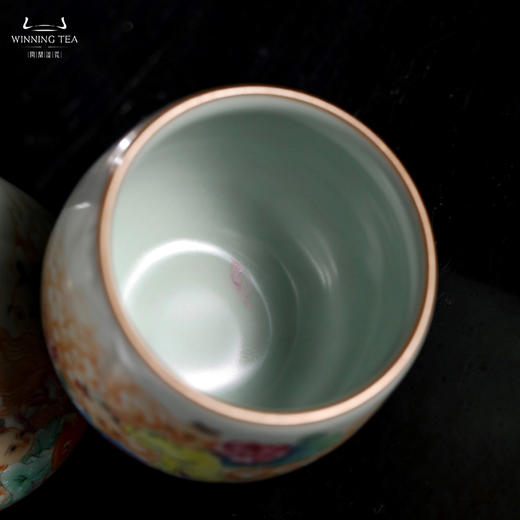 问鼎汝瓷鼎峰系列天青金钟杯（童子戏锦鲤） 商品图2